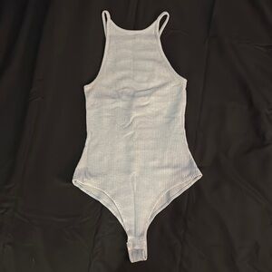 Ribbed, Light Blue Bodysuit